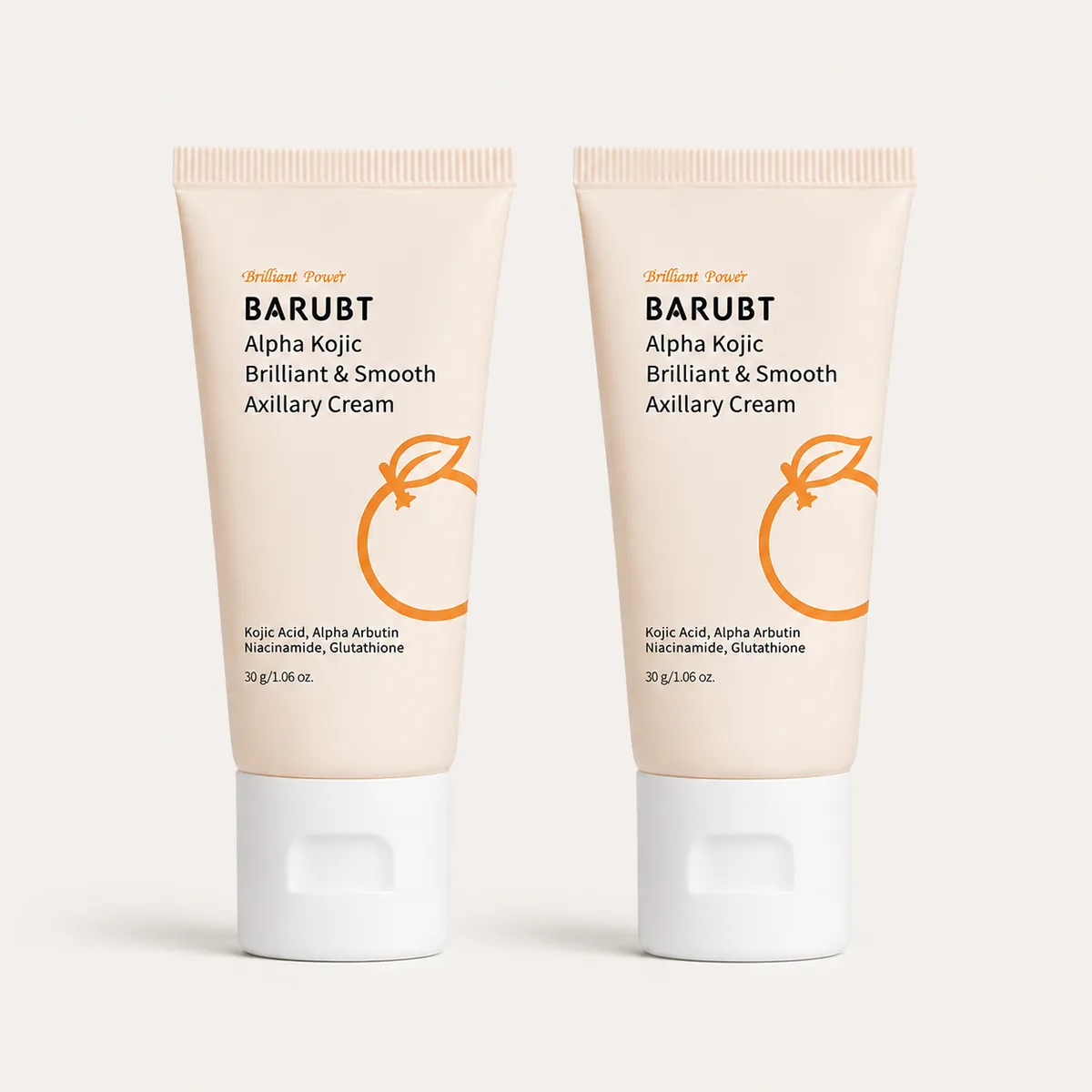 Two 30 g undim brightening cream tubes, the 60-day pack